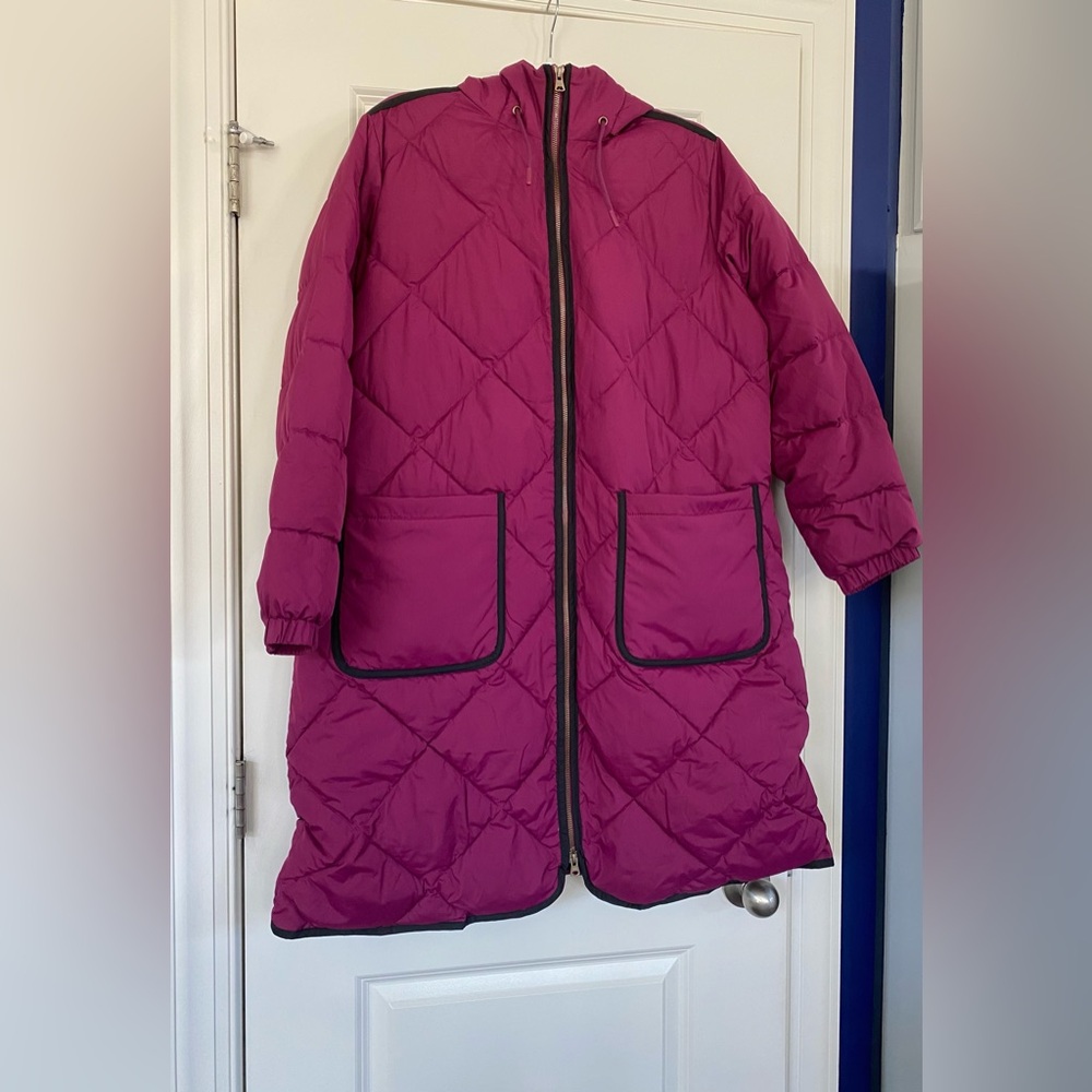 Lands' End Magenta Puffer Coat